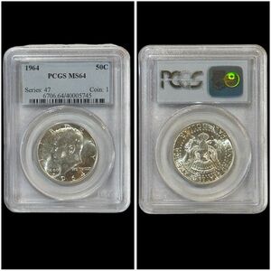 1964 JOHN F KENNEDY HALF DOLLAR PCGS‎ MS64 PCGS GRADED